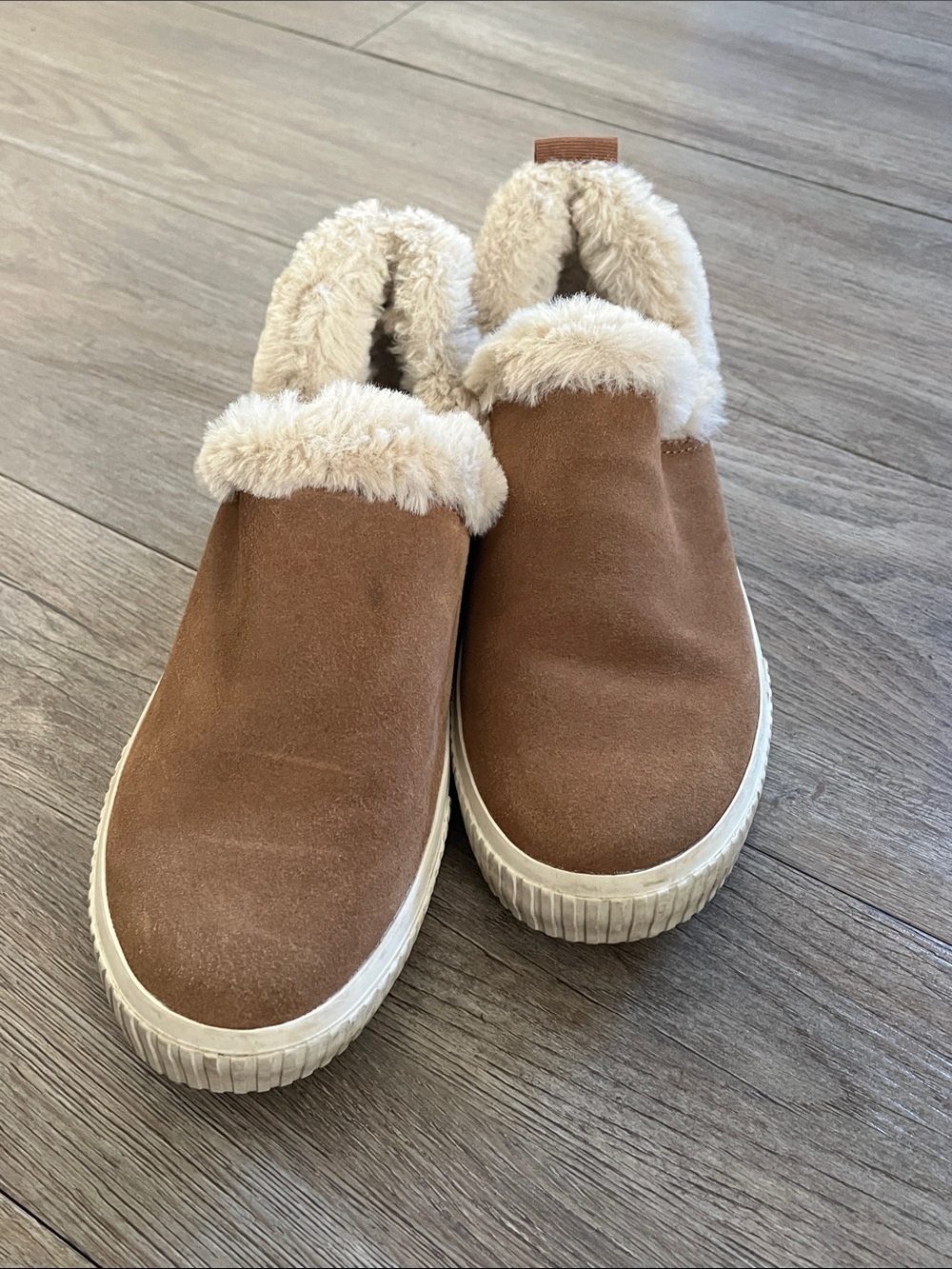 Timberland Tan Slip-On Faux-Shearling Lined Sneakers